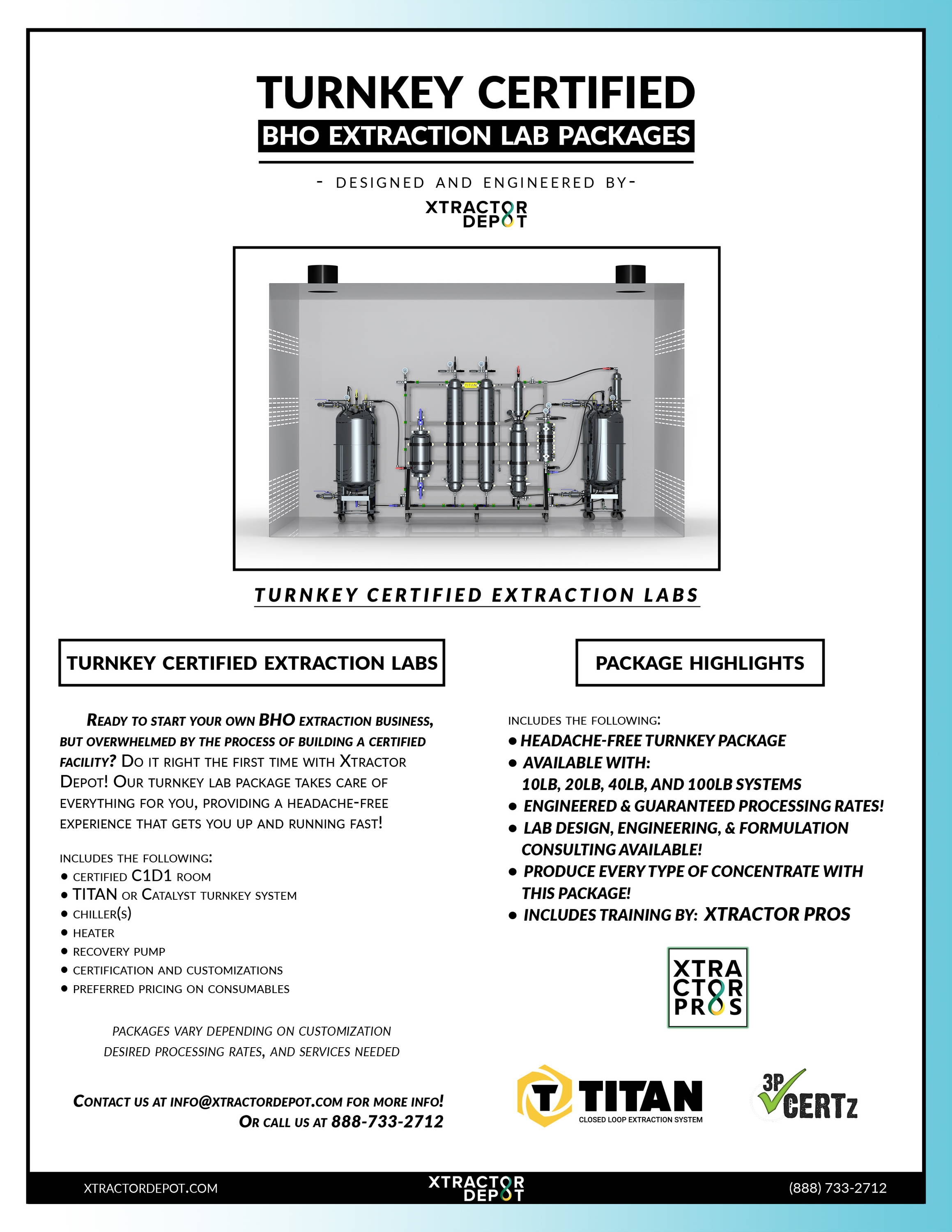 TURNKEY LAB PACKAGES by XD Xtractor Depot